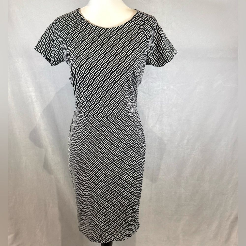 Cato black and white textured sheath dress size 6 NWT
